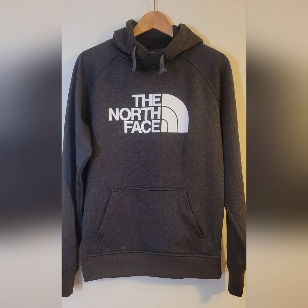 THE NORTH FACE MENS Grey Fleece Hoodie Pullover Regular fit Size Small EUC